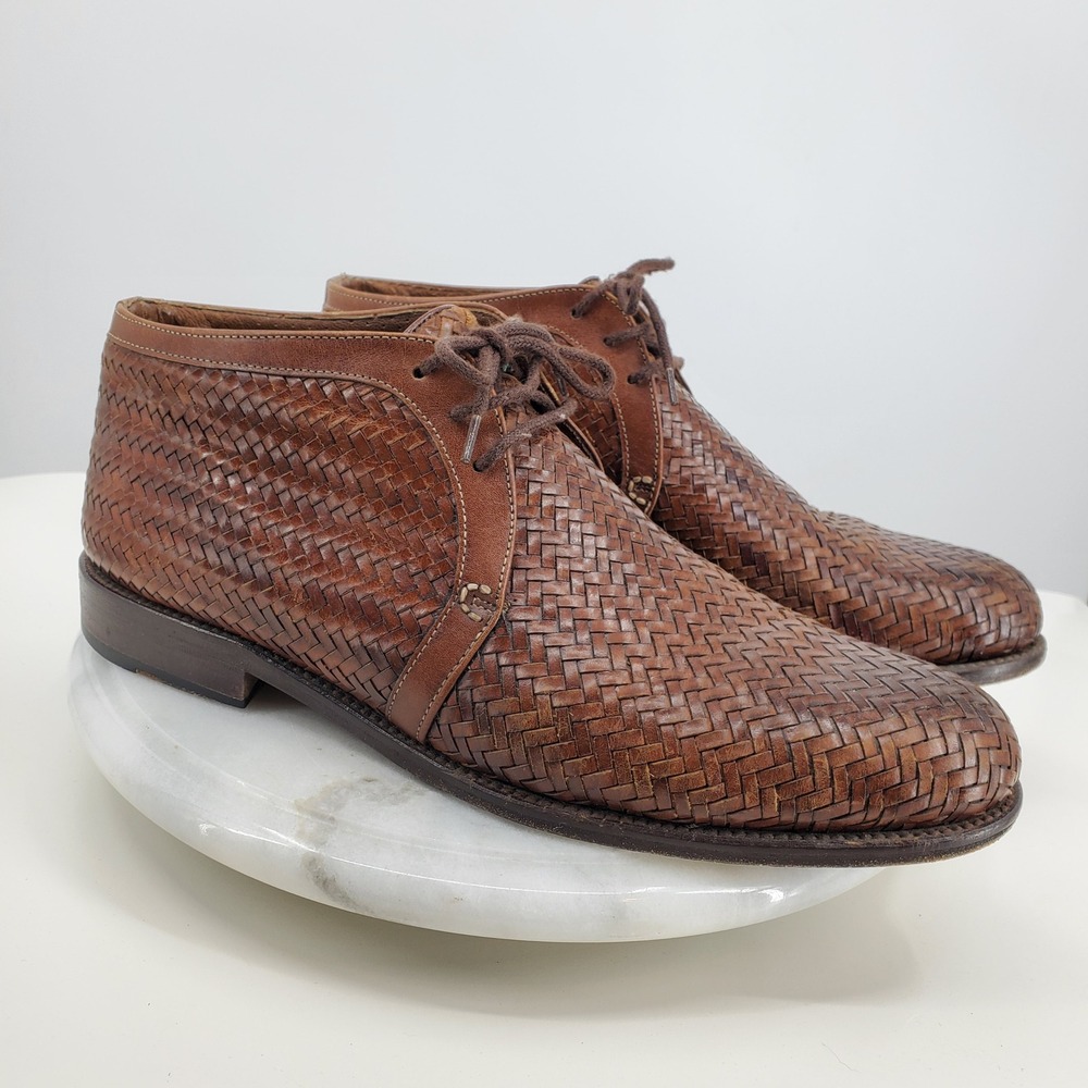 Dieter Kuckelkorn Men's‎ Brown Woven Leather Chukka Boot Dress Shoes Size 42.5